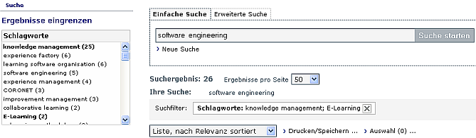 STAR/Libraries OPAC - Ergebnisse einschränken
