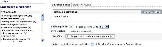STAR/Libraries OPAC - Ergebnisse einschränken