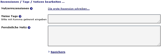 STAR/Libraries OPAC - Rezensionen / Tags / Notizen