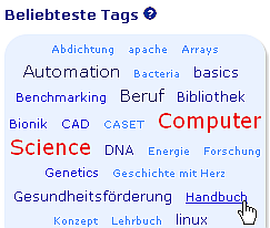 STAR/Libraries OPAC - Tags auf der OPAC Startseite